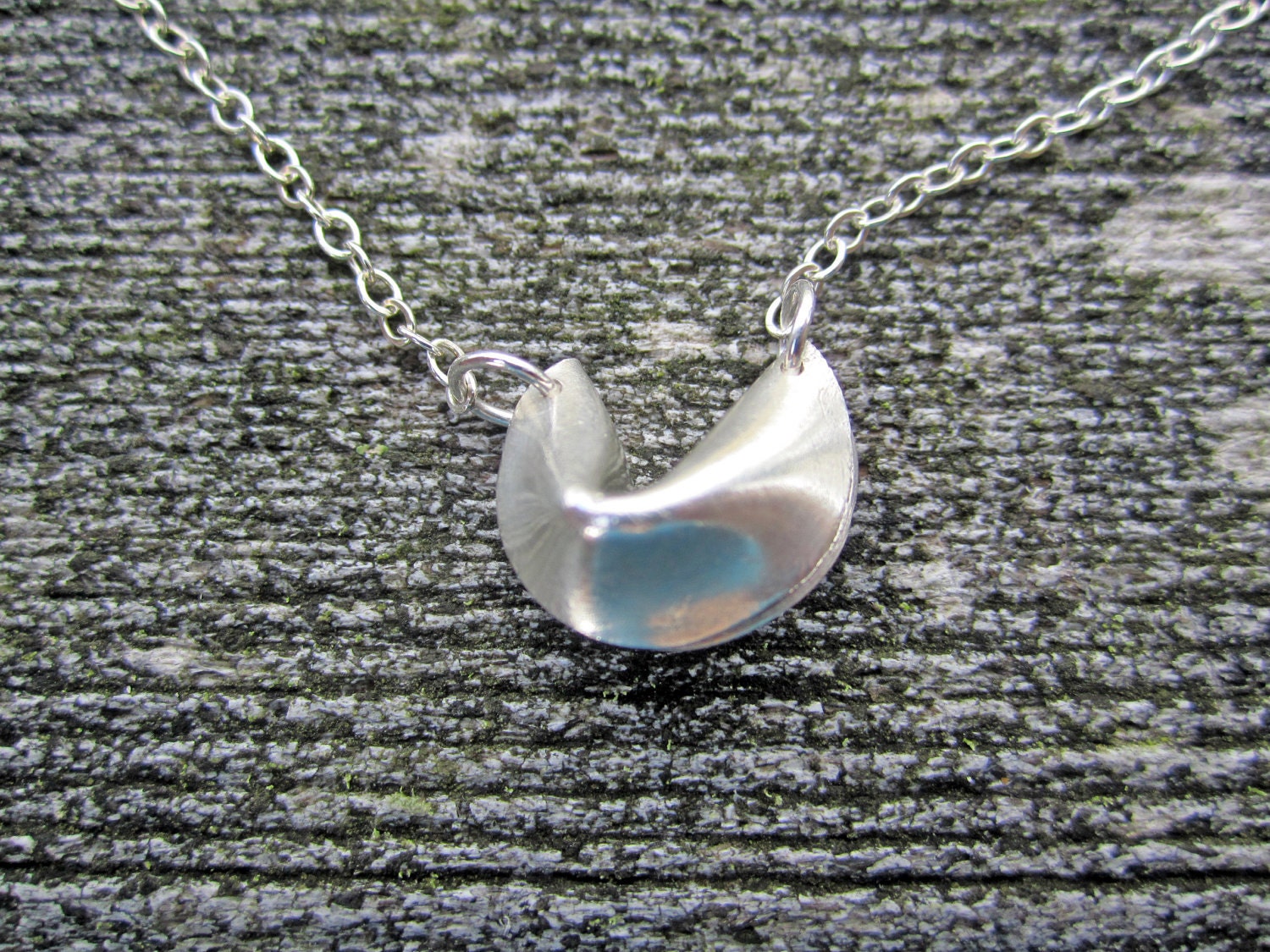 Fortune Cookie Necklace Sterling Silver Etsy