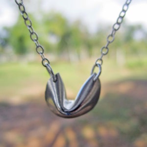 Fortune Cookie Necklace, Sterling Silver image 2