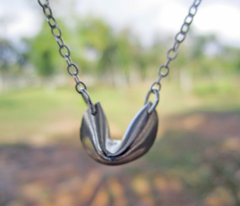 Fortune Cookie Necklace, Sterling Silver image 2