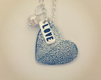 Small - Double Fingerprint Necklace