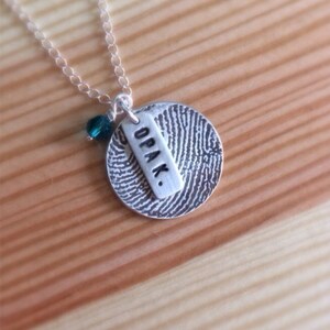 Fingerprint Necklace, Sterling Silver