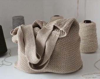 Modèle de tricot à la machine pour sac fourre-tout en coton (PDF)