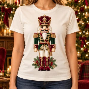 Nutcracker PNG, Green and Burgundy Christmas Soldier Sublimation Design