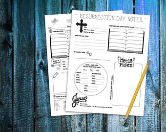 Children's Resurrection Spring Sermon Notes. PDF printable. Worksheet. Scripture. Lesson. Instant download.