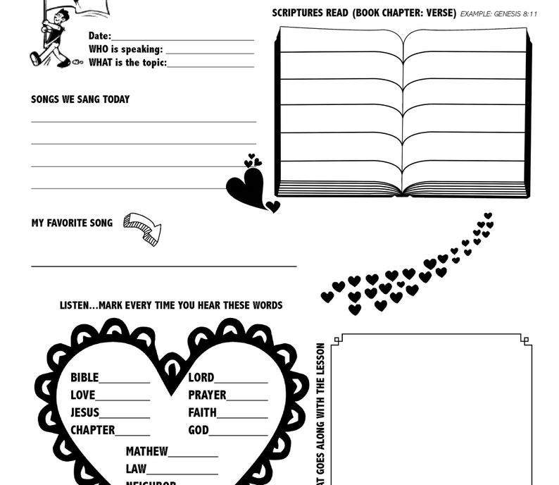 Children's Sermon Notes. PDF Printable. Worksheet. - Etsy