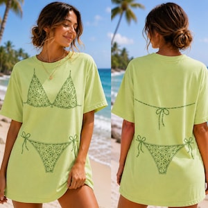 Personalized Bikini Bachelorette Shirt, Beach Bach Tee, Bride Squad Girls Trip Shirt, Coastal Bridesmaid Gift, Custom Beach Party Shirt