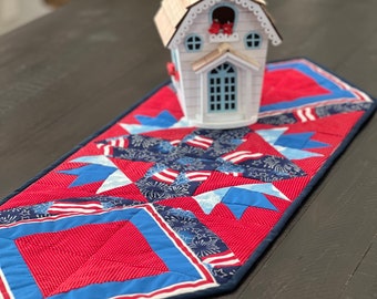 Patriotic Dining Table Runner and Kitchen Decor, Americana Home Decor, Red White and Blue Decor, Patriotic Home Decor, America Kitchen Decor