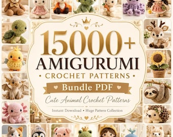 15000種類以上のあみぐるみ編み図集（PDF）｜かわいい動物の編み図｜初心者向けぬいぐるみ編み図｜即時ダウンロード