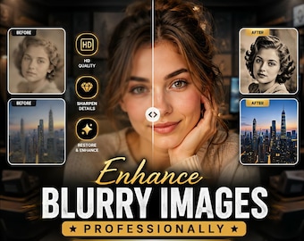 Servizio di sfocatura foto, nitidezza e correzione di immagini sfocate, qualità 4K, risoluzione ingrandita, fotoritocco, tempi di consegna rapidi