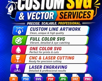 Conversione da foto a SVG, da immagine a vettoriale, vettorializzazione del logo, tracciamento vettoriale personalizzato, file di taglio Cricut, SVG con linee, da logo a SVG