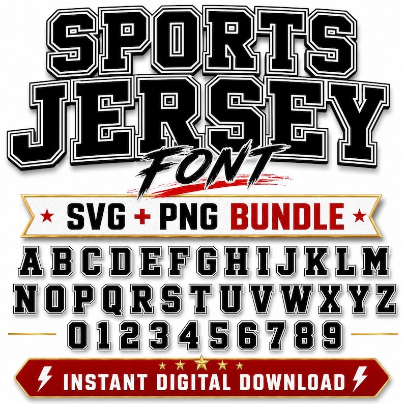 Varsity Font SVG Bundle, Jersey Font SVG, Sports Jersey Letters ...