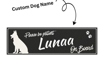 Por favor, tenga paciencia. Imán para coche con nombre de perro personalizado.