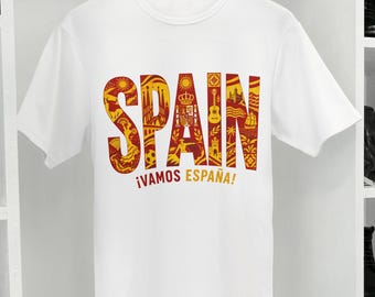 Camiseta unisex para aficionados al fútbol de España / Camiseta unisex de viaje para el Mundial de Fútbol 2026