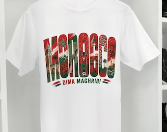 Camiseta unisex para aficionados al fútbol de Marruecos / Camiseta de viaje para el Mundial de Fútbol 2026