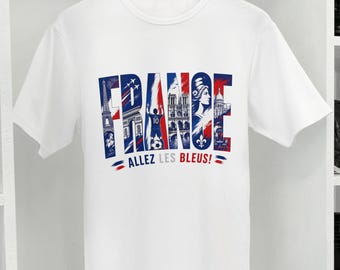 Camiseta unisex para aficionados del Mundial de Francia 2026 / Camiseta de fútbol para el día del partido