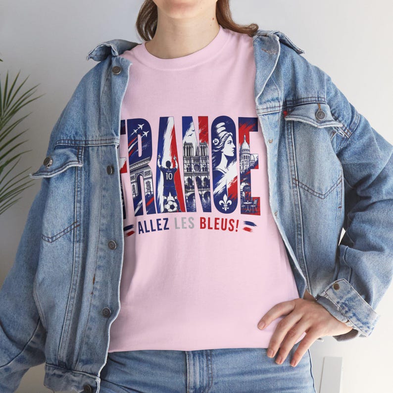 Camiseta unisex para aficionados del Mundial de Francia 2026 / Camiseta de fútbol para el día del partido imagen 3