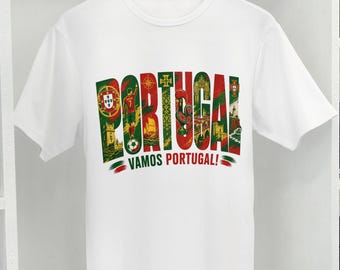 Camiseta unisex para aficionados de Portugal para el Mundial 2026 / Camiseta de fútbol para el día del partido