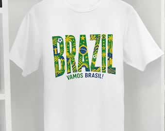 Camiseta unisex para aficionados del Mundial de Brasil 2026 / Camiseta de fútbol para el día del partido