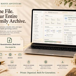 Privé genealogisch archief | Stamboomorganizer en onderzoekstracker | Offline werkruimte familiegeschiedenis
