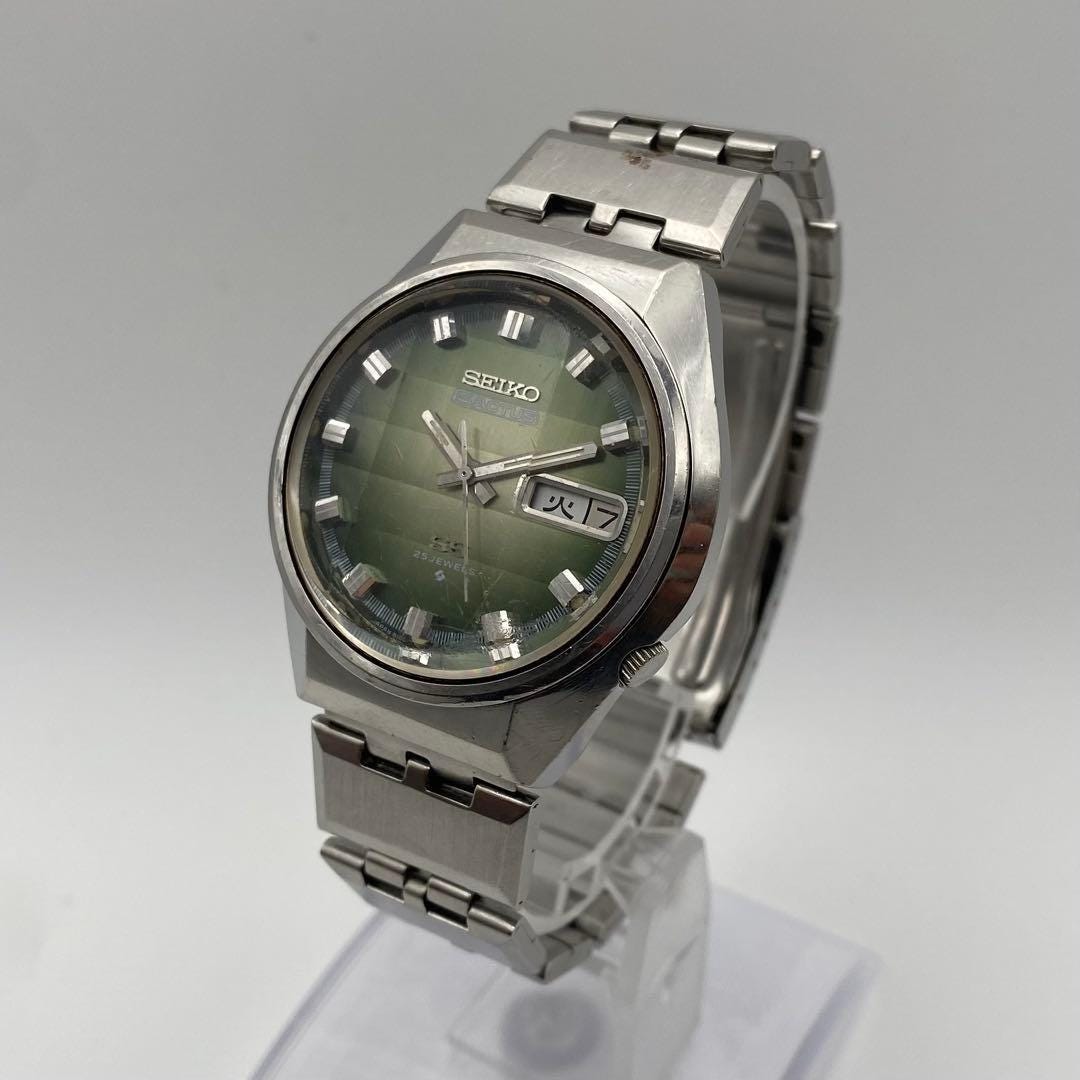 SEIKO 5 ACTUS 25JEWELS 6106-7690 自動巻き腕時計 Vintage Seiko 5 Actus 6106-7690 Automatic Men's Watch | Green Dial