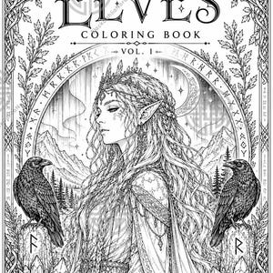 Dark Nordic Elves Coloring Book Vol. 1 | Adult Coloring Pages Printable | Fantasy Elf Coloring Book | A4 PDF Download