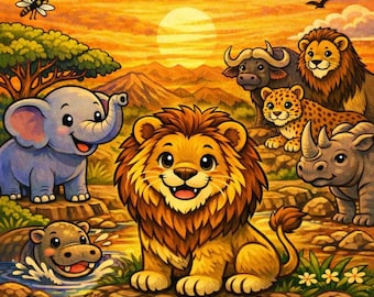 African Animals Coloring Book | Kids Printable Safari Pages