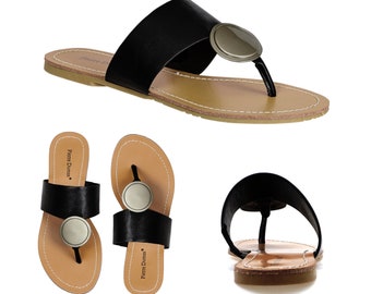 WB Women/'s Natalie Sandals Black Brown Sizes 6 7 8 Blank or Monogrammed