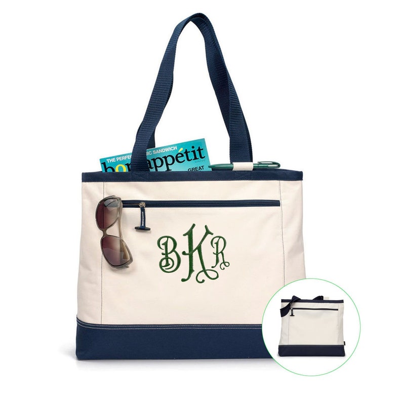Personalized Tote Bag Monogram Bride Bridesmaid Gift Wedding Teacher Curlz Font