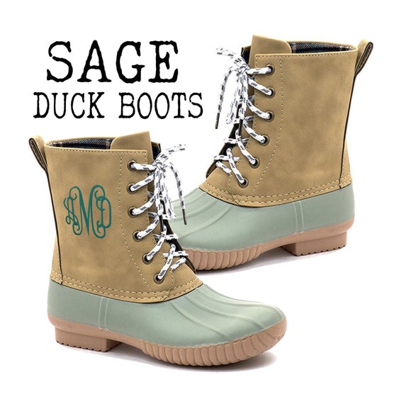 embroidered duck boots