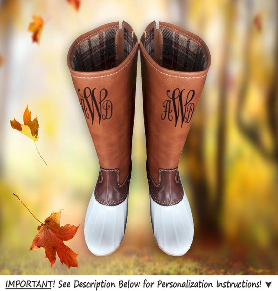 embroidered duck boots