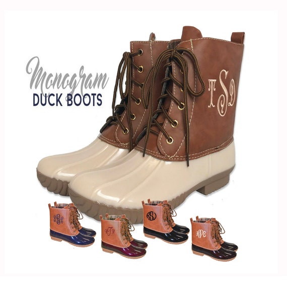 embroidered duck boots