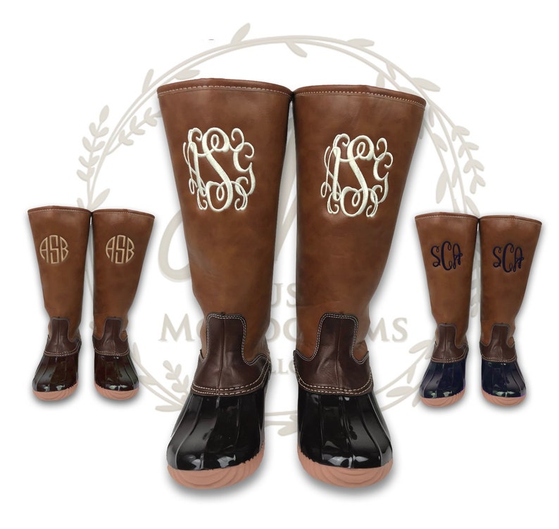 monogram tall duck boots