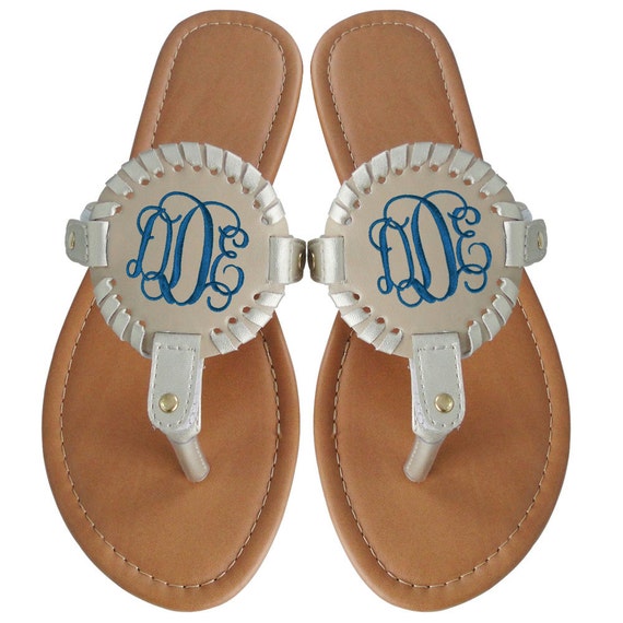 monogram flip flops