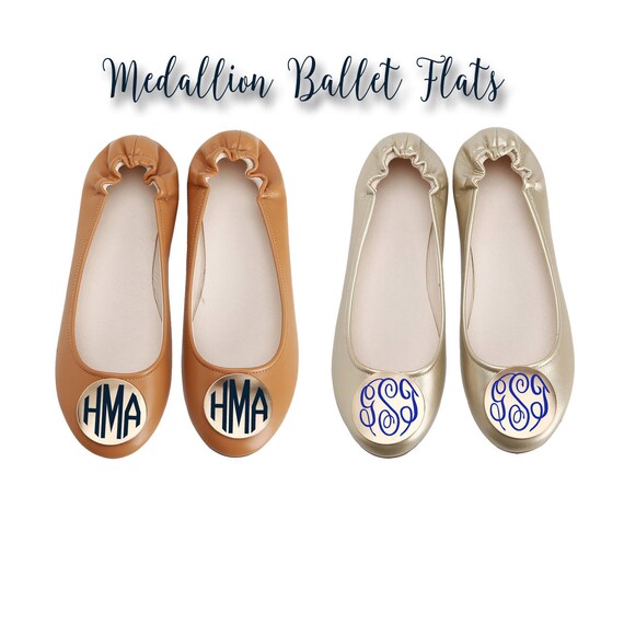 monogrammed ballet flats