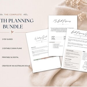 Förlossningsplaneringspaket | Redigerbar Canva-mall, PDF-guider (australisk doula)