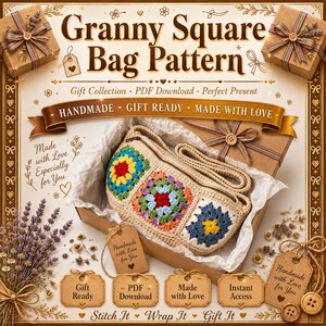 Gehaakte ita-tas patroon pdf boho oma vierkante sling bag rits crossbody hobo portemonnee bloem messengertas digitale download