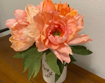 Peony Paper Flower Arrangement/ Mother’s Day gift/ Birthday/ Anniversary/ Table arrangements/Bridal/Coffee table flowers/ Gifts for her