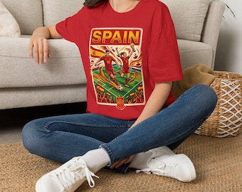 Spain Soccer Fan T-Shirt, Vintage Football Players Graphic Tee, Retro Spain Futbol Apparel, Sports Lover Gift