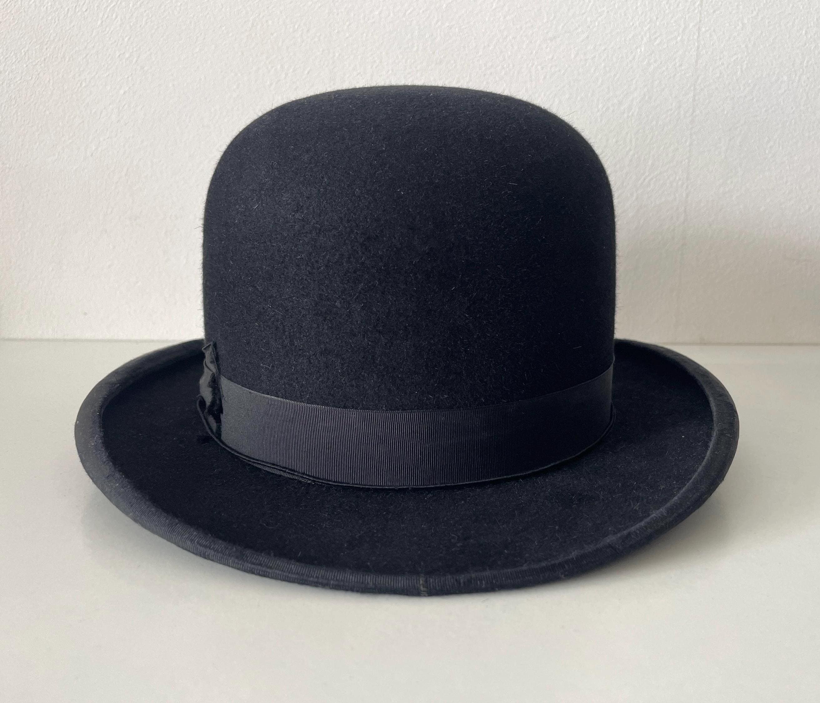 Original Vintage Bowler Hat, Melon Style, circa 1920, Black, 56 cm