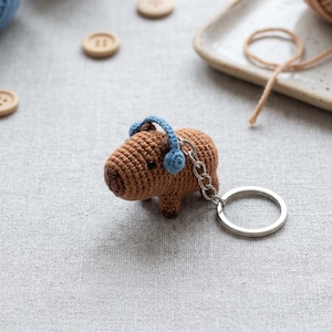 Crochet Capybara Keychain Pattern PDF, Amigurumi Capybara Pattern, Cute Animal Crochet Pattern, Mini Animal Amigurumi Pattern