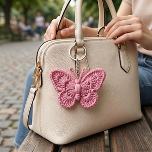 Crochet Schmetterling Schlüsselanhänger PDF, Easy Schmetterling Häkelanleitung, Schmetterling Taschenanhänger Häkelanleitung, handgemachtes Geschenk Muster