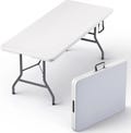 Used 3\/3.5\/4\/5.5\/6\/8 Ft Plastic Folding Table Indoor\/Outdoor Dining Party .