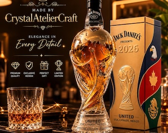 Puchar Mistrzostw Świata 2026, karafka do whisky, szklana butelka, prezent piłkarski, edycja limitowana, kolekcjonerskie akcesoria barmańskie