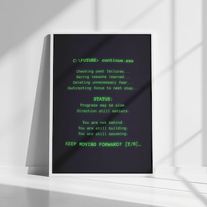 Affiche rétro d'ordinateur avec terminal, style ligne de commande, décoration technique CRT verte (téléchargement numérique)