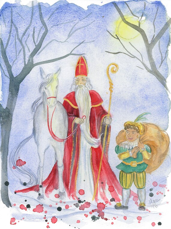 Image result for sinterklaas and zwarte piet illustration