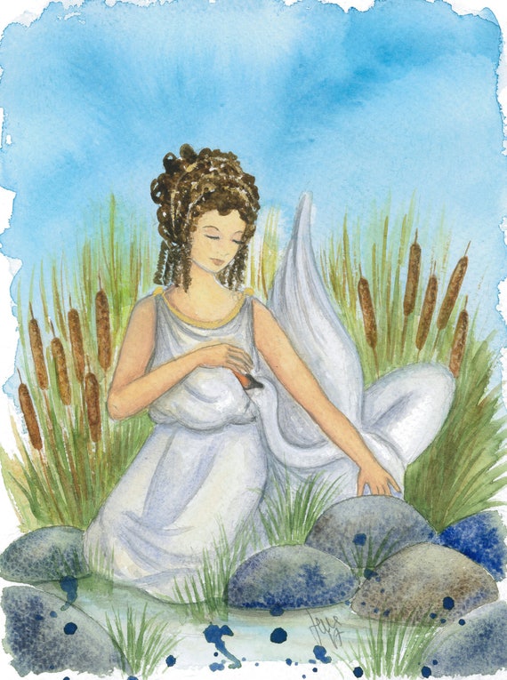 Leda and the Swan print Etsy