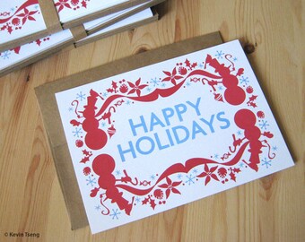 MUÑECO DE NIEVE / Tarjetas navideñas recicladas