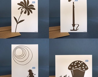 Serie STAND BY / Tarjetas de notas recicladas (juego mixto de 4 diseños)