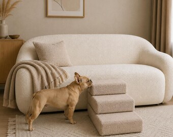 Hunde Treppe für Couch & Bett, Bouclé Pet Steps