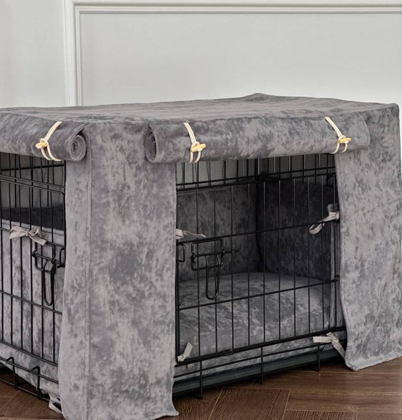 Luxury Dog Crate Cover Set, Crate Cushion With Removable Cover, Soft ...